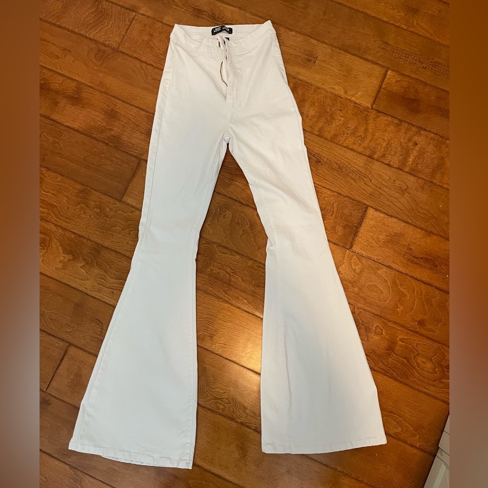 JC & JQ white flare jeans